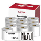 RAYFOOK 感熱ラベルシール 100×150mm【350枚×10ロール/箱】  サーマルラベル クリックポスト対応  配送ラベル印刷 A6サイズ相当 配達 小包 物流 deli888 deli730に適応