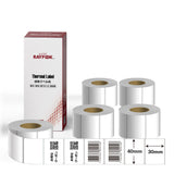 RAYFOOK 感熱ラベルシール 40×30mm 【800枚×5ロール/1箱】感熱ラベルプリンター専用 サーマルラベル用紙 配達 小包 物流